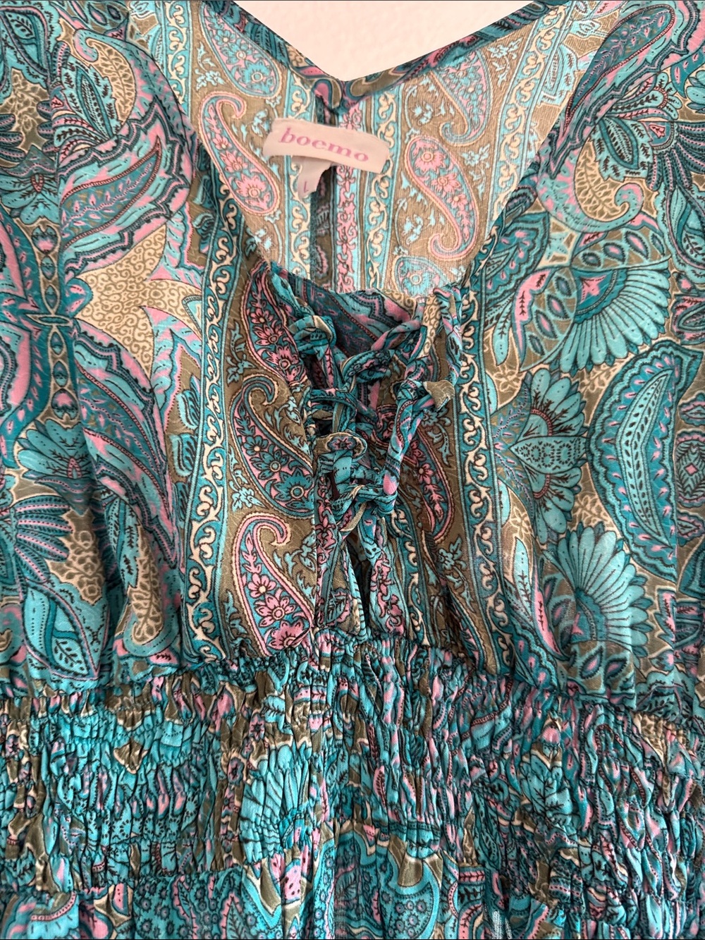 Anthropologie Teal Paisley Maxi Dress - Picture 5 of 5